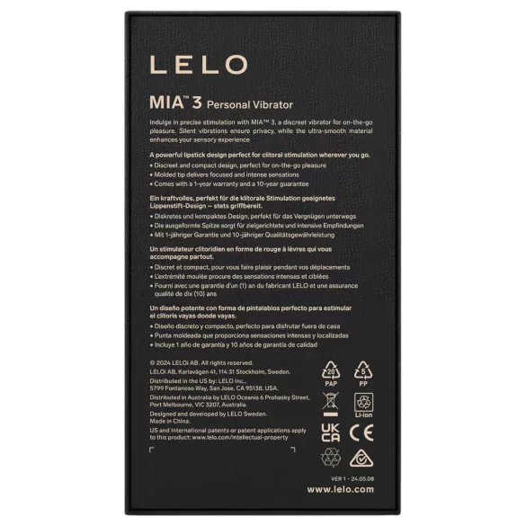 LELO Mia 3 - vibruojantis lūpų dažų formos mini vibratorius - rožinis