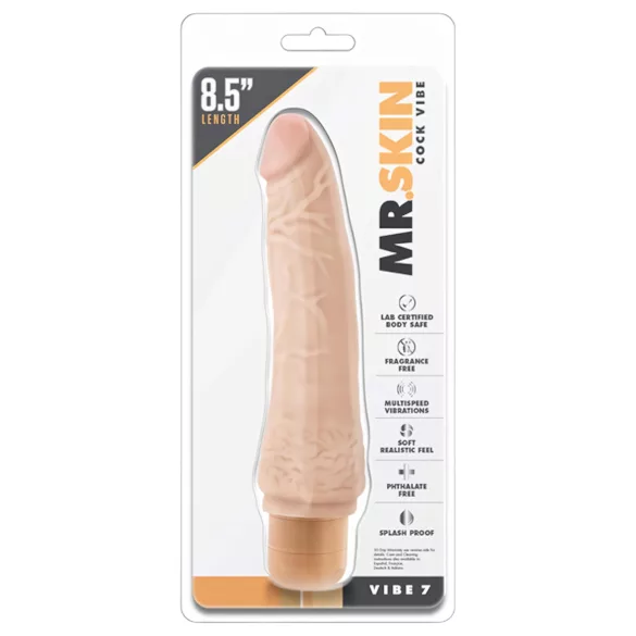 Dr. Skin Vibe No.7 - realistiškas vibratorius - kūno spalvos