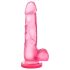bjours Saldi ir Kieti 4 - su siurbtuku, sėklidėmis dildo (rožinis)
