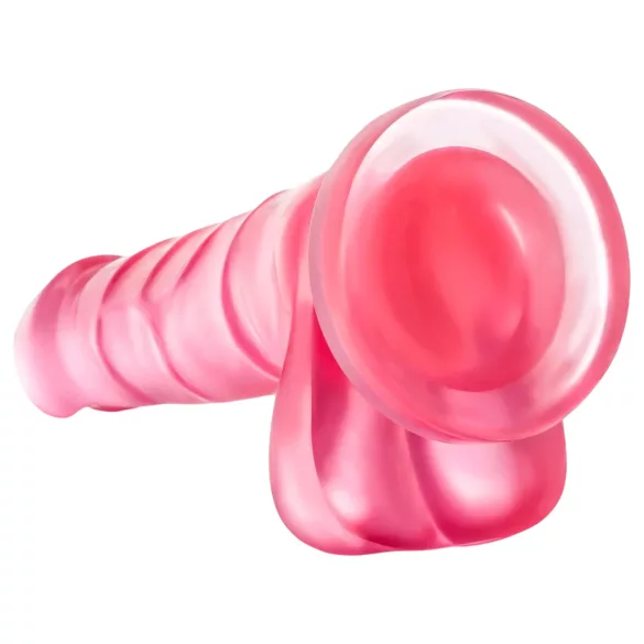 B Yours Sweet N Hard 4 - dildo su sėklidėmis - 18 cm rožinis