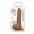 RealRock Dong 7 - tikroviškas dildo su sėklidėmis (17 cm) - tamsi natūrali spalva