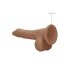 RealRock Dong 7 - tikroviškas dildo su sėklidėmis (17 cm) - tamsi natūrali spalva