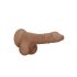 RealRock Dong 7 - tikroviškas dildo su sėklidėmis (17 cm) - tamsi natūrali spalva