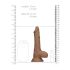 RealRock Dong 7 - tikroviškas dildo su sėklidėmis (17 cm) - tamsi natūrali spalva
