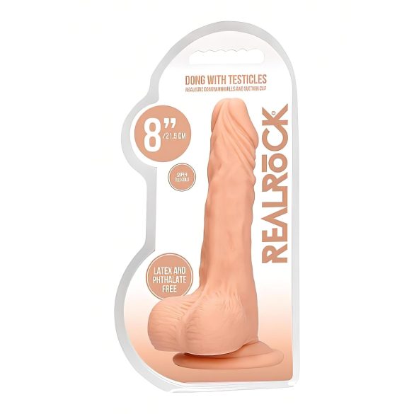 RealRock - dildo su sėklidėmis - realistiškas 20cm - kūno spalvos