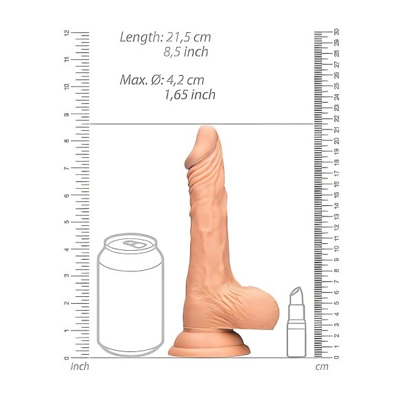 RealRock - dildo su sėklidėmis - realistiškas 20cm - kūno spalvos