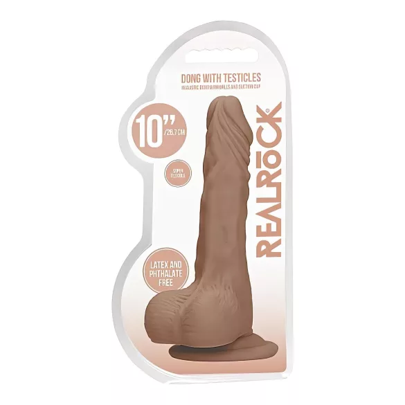 RealRock Dong 10 - tikroviškas dildas su sėklidėmis 25 cm