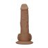 RealRock Dong 10 - tikroviškas dildo su sėklidėmis (25cm) - tamsi natūrali spalva