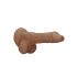 RealRock Dong 10 - tikroviškas dildo su sėklidėmis (25cm) - tamsi natūrali spalva