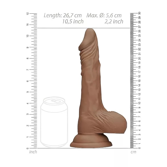 RealRock Dong 10 - tikroviškas dildas su sėklidėmis 25 cm