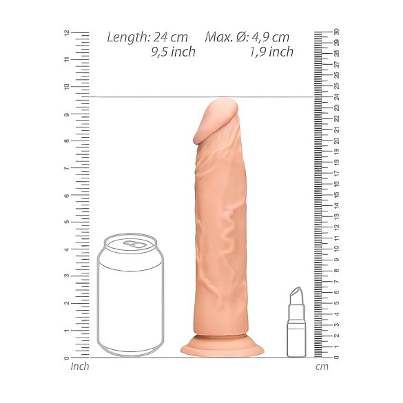 RealRock Dong 9 - realistiškas dildo - 23 cm - kūno spalvos