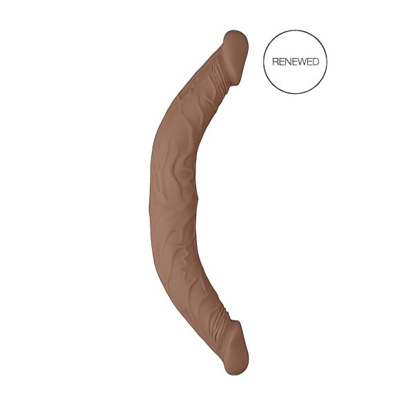 RealRock Dvigubas Dildo 14 - Dvigubas Falo imitatorius (36cm) - tamsiai natūralus