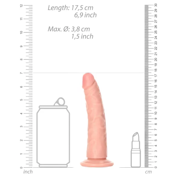 RealRock Slim - realistiškas dildo - 15,5 cm - kūno spalvos