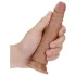 RealRock Slim - realistiškas dildo 15,5 cm - tamsi kūno spalva