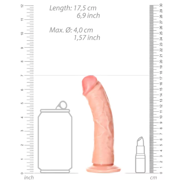 RealRock - realistiškas dildo su siurbtuku - 15,5 cm natūralios spalvos