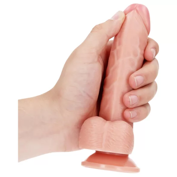 RealRock - realistiškas dildo su siurbtuku - 15,5 cm natūralios spalvos