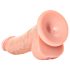 RealRock - siurbtukas, realistiškas dildo - 15,5 cm (natūralus)