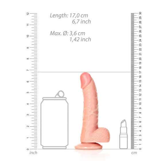 RealRock - realistiškas dildo su siurbtuku - 15,5 cm natūralios spalvos