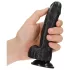 RealRock - dildo su sėklidėmis ir čiulpuku - 15,5 cm (juodas)