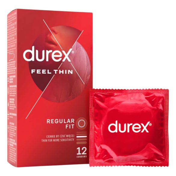 Durex Feel Thin - natūralaus pojūčio prezervatyvai (12 vnt.)