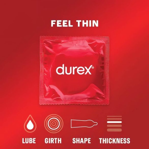 Durex Feel Thin - ploni prezervatyvai - natūralus pojūtis - 12 vnt