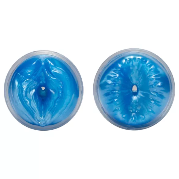 Fleshlight Quickshot Vantage - permatomas dvigubas masturbatorius (mėlynas)