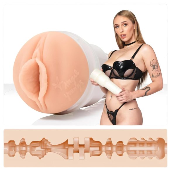Fleshlight Angel Youngs - masturbatorius - realistiška vagina - kūno spalva