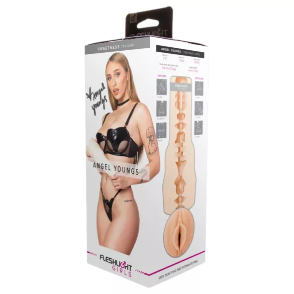 Fleshlight Angel Youngs - masturbatorius - realistiška vagina - kūno spalva