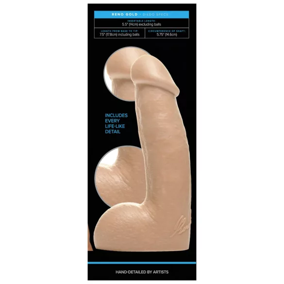 Fleshjack Reno Gold - realistiškas dildo - kūno spalvos
