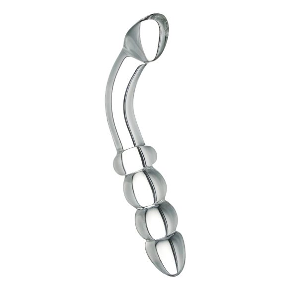 Prisms Hamsa - dvikryptis, G-taško stiklinis dildo (skaidrus)