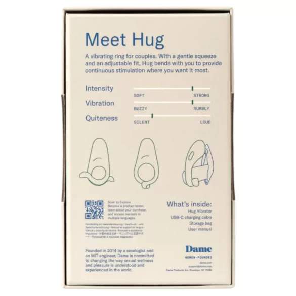 Dame Hug - reguliuojamas vibruojantis penio žiedas (žalias)