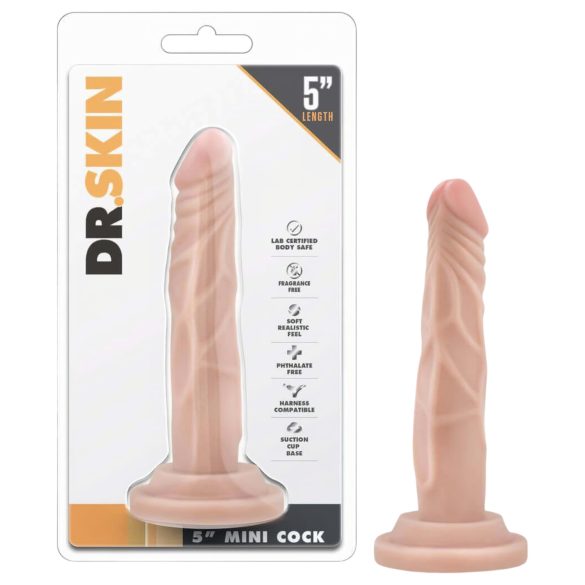 Dr. Skin 5 - Tikroviškas dildo su siurbtuku - natūralus (14,5cm)