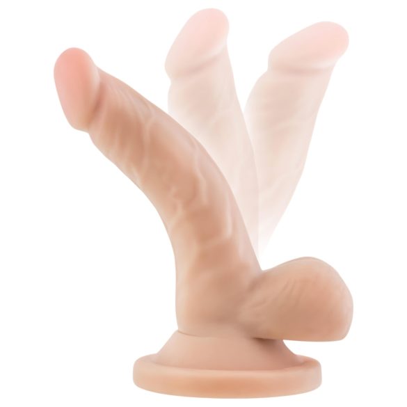 Dr. Skin - dildo su sėklidėmis ir siurbtuku - realistiškas kūno spalvos 12 cm