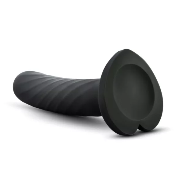 Temptasia Twist Small - juodas, su siurbtuku, susuktos formos dildo