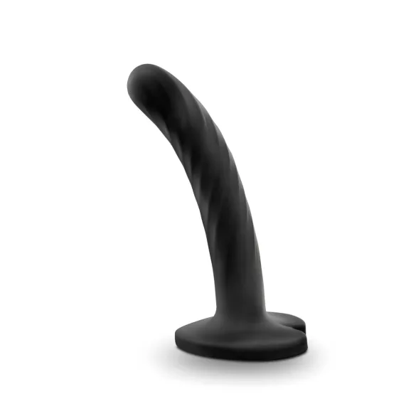 Temptasia Twist Small - juodas, su siurbtuku, susuktos formos dildo