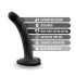 Temptasia Twist Small - juodas, su siurbtuku, susuktos formos dildo