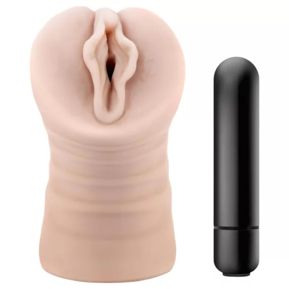M for Men Ashley - vibruojanti dirbtinė vagina - natūrali spalva