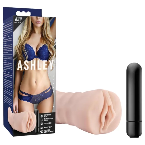 M for Men Ashley - vibruojanti dirbtinė vagina - natūrali spalva
