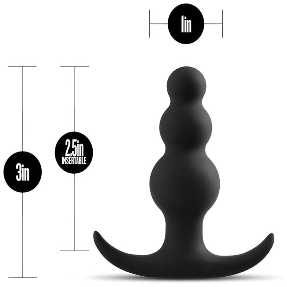 Anal Adventures Platinum - analinis kaištis su burbuliukais - juodas