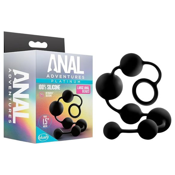 Anal Adventures L - analinis dildo su karoliukais - juodas
