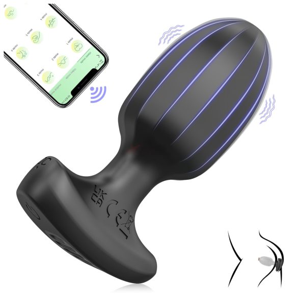 AlvUp - analinis vibratorius - išmanusis - juodas