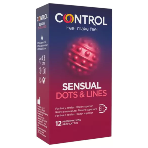 Control - prezervatyvai su briaunelėmis ir taškeliais - 12 vnt