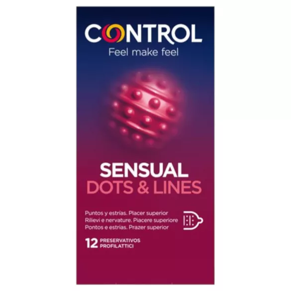 Control - prezervatyvai su briaunelėmis ir taškeliais - 12 vnt