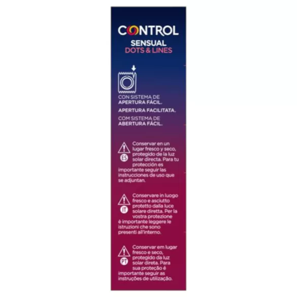 Control - prezervatyvai su briaunelėmis ir taškeliais - 12 vnt