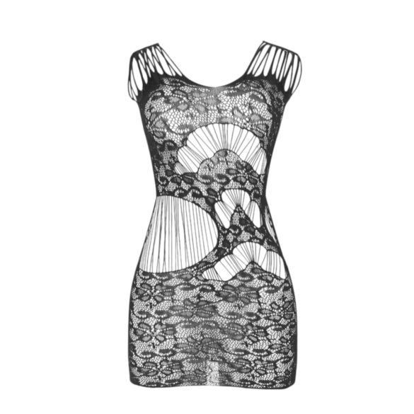 Subblime 951771 - tinklinė suknelė su zigzago raštu - juoda - S-L