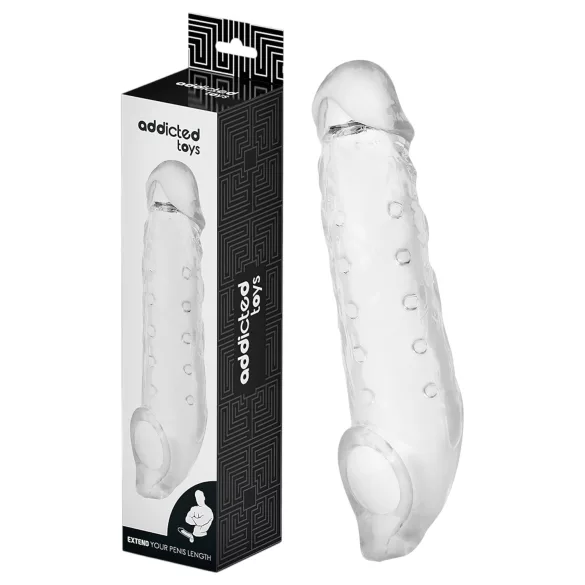 Addicted Toys - penio mova su sėklidžių žiedu - 23 cm - permatoma
