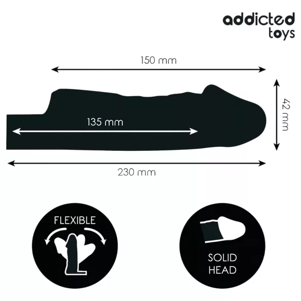 Addicted Toys - penio mova su sėklidžių žiedu - 23 cm - permatoma