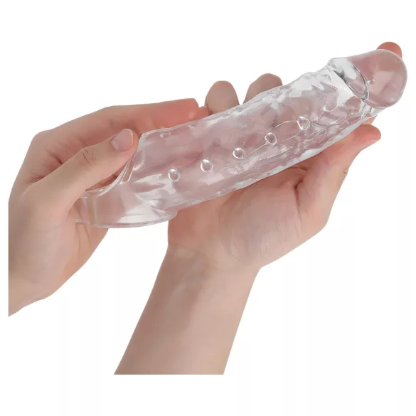 Addicted Toys - penio mova su sėklidžių žiedu - 23 cm - permatoma