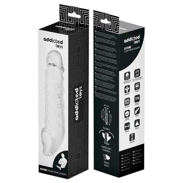 Addicted Toys - penio mova su sėklidžių žiedu - 23 cm - permatoma