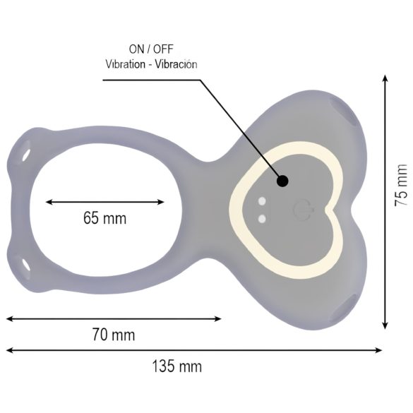 IBIZA - prisegamas klitorinis vibratorius - juodas